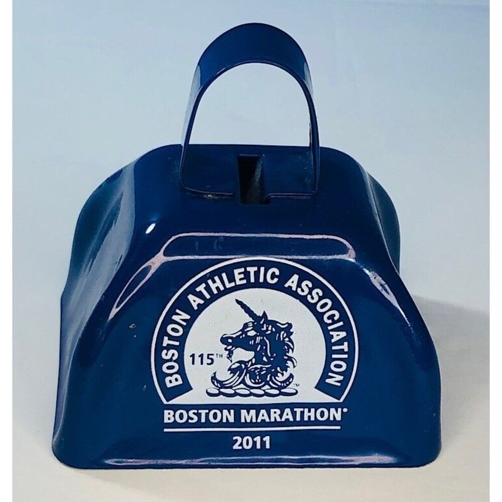 2011 Boston Marathon - Blue Cowbell, Noisemaker, Running Souvenir -EUC